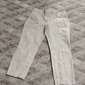 White House Black Market Cream Crop Trousers